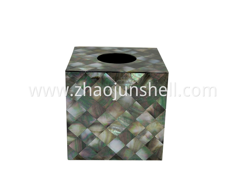 black mother of pearl tissue box